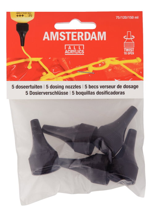 Amsterdam Lot de 5 embouts doseurs pour peinture acrylique Amsterdam Lot de 5 embouts doseurs pour peinture acrylique